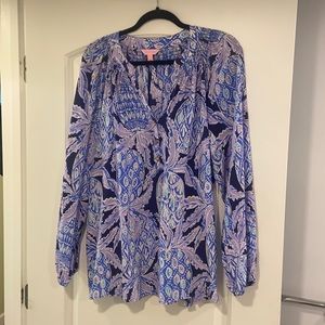 Lilly Pulitzer Elsa Silk Blouse EUC